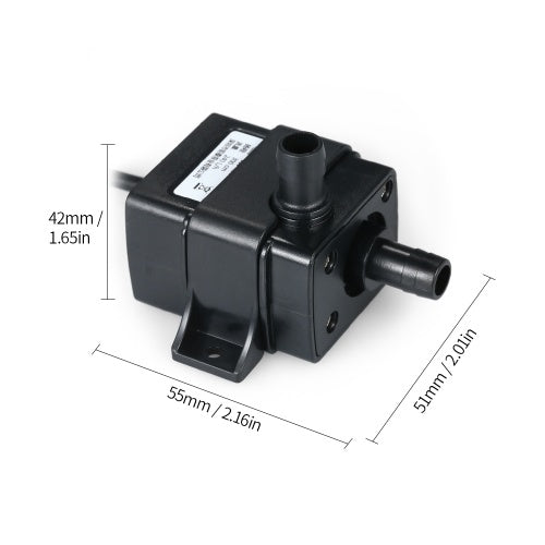 4.8W 240L/H Water Pump Aquarium Submersible Pump Mini Submersible Water Pump with Power Plug Max. Lift 300cm Small DC Submersible Pump