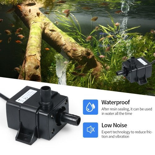 5W 240L/H Water Pump Aquarium Submersible Pump Mini Submersible Water Pump Max. Lift 300cm Small DC Submersible Pump