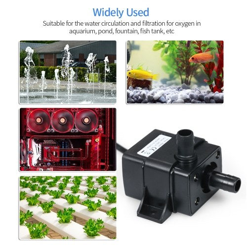 5W 240L/H Water Pump Aquarium Submersible Pump Mini Submersible Water Pump Max. Lift 300cm Small DC Submersible Pump