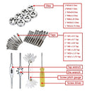 32 PCS HSS Tap and Die Set Metric Wrench Cut M3-M12 Hand Threading Tool Tungsten Carbide Tap Die Screw Thread Making Tool Bit Set Engineer Kit with Metal Case