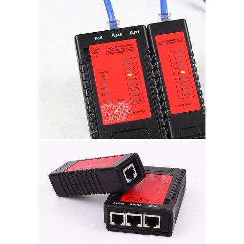 اختبار كابل الشبكة NF-468PT RJ45 RJ11 PoE اختبار التبديل لكابل شبكة إيثرنت المحلية أداة اختبار سلك الهاتف الثابت