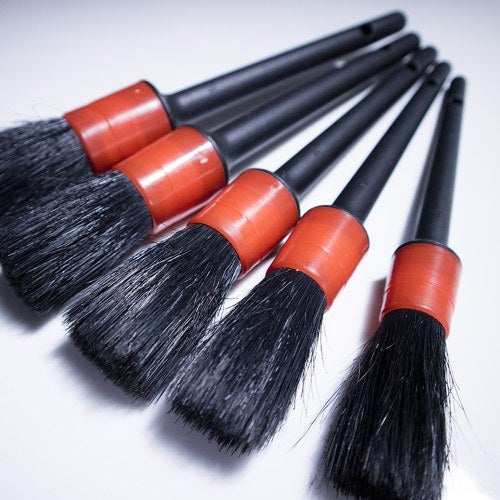 5pcs Car Cleaning Tool Set Detail Brush Kit Boar Hair Car Detailing Brushes for Automotive Interior Rims Dashboard Wheel Air Vent