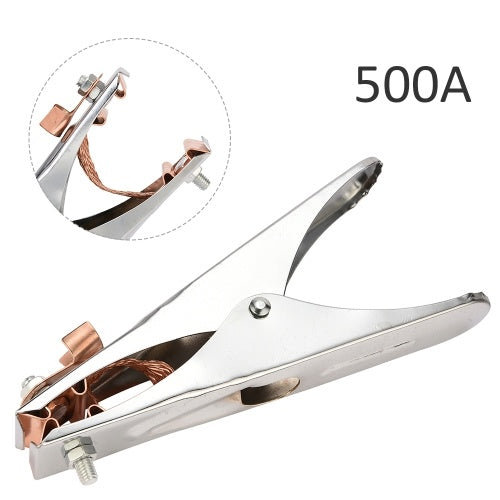 500A Welding Ground Clamp Electroplated Welding Earth Clamp Iron-Plated Chromium Earth Ground Cable Clip Clamp