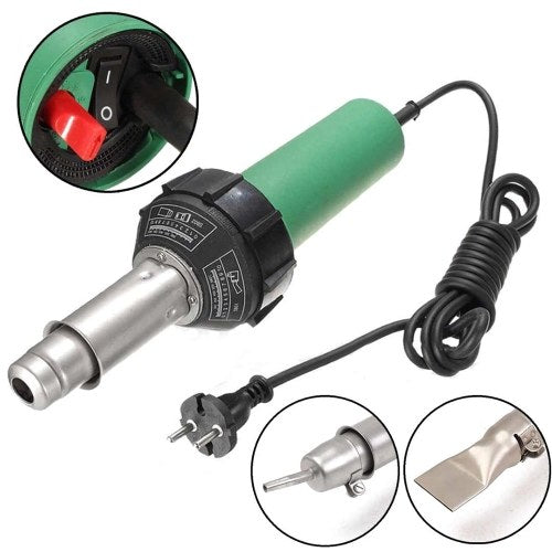 1500W Welder Hot Air Welding Heat Torch Hot Air Welder +Spare Heating Lement+6mm Pencil Tip Nozzle+Flat tip+Triangle Speed Welding Nozzle+Round Speed Welding Nozzle+Pressure Silicon Roller