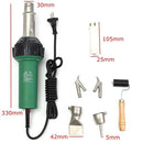 1500W Welder Hot Air Welding Heat Torch Hot Air Welder +Spare Heating Lement+6mm Pencil Tip Nozzle+Flat tip+Triangle Speed Welding Nozzle+Round Speed Welding Nozzle+Pressure Silicon Roller