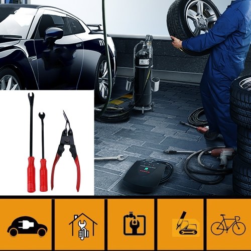 3pcs Car Door Trim Clip Plier & Fastener Remover Puller Car Door Panel Remover Rivet Buckle Removal Tool Set Upholstery Rivets Clip Puller Pliers Panel Clip Remover Automobile Repair Tool Kit Set