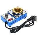 250W 220V 80mm 800g Mini Lead Free Soldering Pot Titanium Coating Stainless Steel Solder Pot Compact Temperature Adjustable Solder Bath for Welding and Soldering