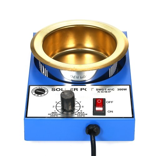 250W 220V 80mm 800g Mini Lead Free Soldering Pot Titanium Coating Stainless Steel Solder Pot Compact Temperature Adjustable Solder Bath for Welding and Soldering