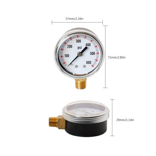 TS-Y50-600psi عالية الدقة مقياس الضغط الشعاعي متر 1/4 "NPT النحاس أداة قياس الضغط اختبار ضغط الزيت