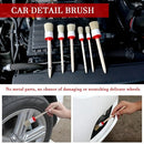 6pcs Car Brush Kit Bristle Wood Handle Auto Care for Interior Dashboard Rims Wheel Air-conditioning Engine Wash Auto Detailing Cleaning Tool Set