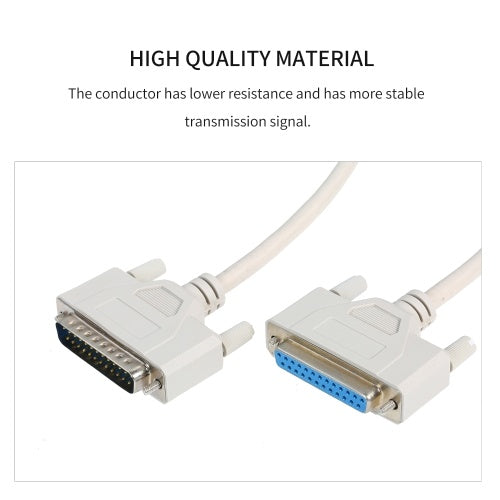 25Pin DB25 Printer Extending Cable 1.4m Computer Parallel Extension Cord 4.6ft M-F Cable 25Pin DB25 Parallel Male to Female LPT Printer Connection Line 25 Pin LPT