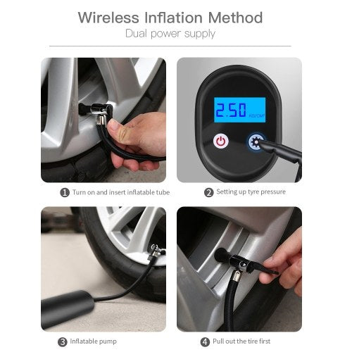 12V Portable Car Air Pumps Electric Tire Inflator Car Bike Pump Auto Car Wireless Inflatable Pump