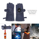 Barbecue Gloves with Bottle Opener Heat Proof Oven Gloves 500℃ Heat Resistant Grill Gloves for Outdoor Barbecue Garden Grilling Kitchen Cooking Welding