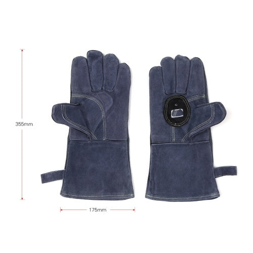 Barbecue Gloves with Bottle Opener Heat Proof Oven Gloves 500℃ Heat Resistant Grill Gloves for Outdoor Barbecue Garden Grilling Kitchen Cooking Welding