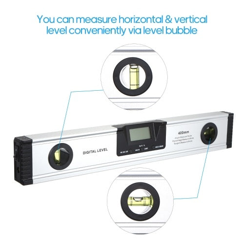 400mm Digital La-ser Measuring Level Angle Meter Angle Finder Measuring Tool for Carpentry / Building / Automobile