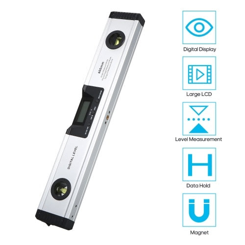 400mm Digital La-ser Measuring Level Angle Meter Angle Finder Measuring Tool for Carpentry / Building / Automobile