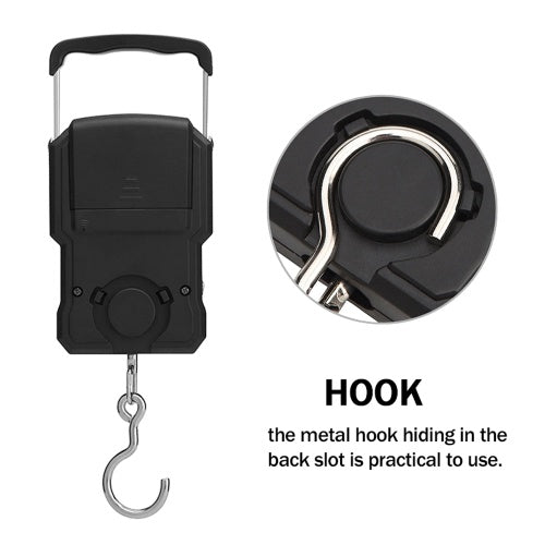 75Kg/10g Electronic Backlight Weighing Scale Portable Digital Fishing Postal Hanging Hook Scale with Measuring Tape