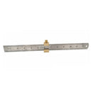 Brass Steel Ruler Positioning Block Woodworking Line Locator Stop Block DIY Measuring Tool with 300mm Steel Ruler