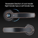 Intelligent Fingerprint Lock Set Keyless Door Lever Electronic Biometric Anti-Theft Hardware Door Locks with Deadbolt for Home Office Apartment School Wooden or Iron Doors Black Bronze