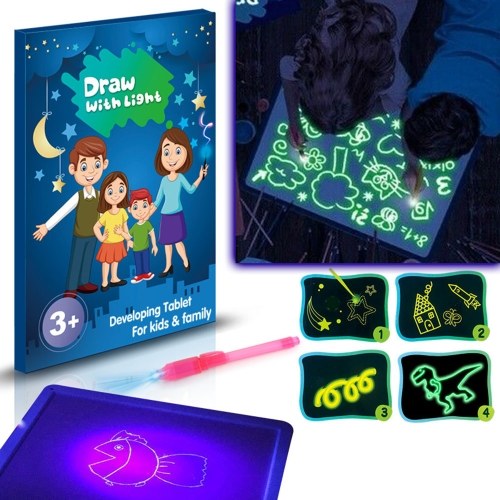 A3 3D Luminous Drawing Board Pad Writing Painting Board Draw with Light Fun and Developing Toy for Kids Gift