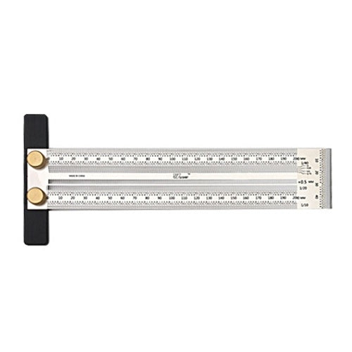 High-precision Scale Ruler T-type Hole Ruler Stainless Woodworking Scribing Mark Line Gauge Carpenter Measuring Tool