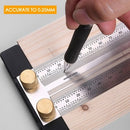 High-precision Scale Ruler T-type Hole Ruler Stainless Woodworking Scribing Mark Line Gauge Carpenter Measuring Tool