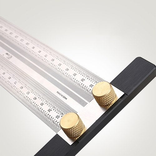 High-precision Scale Ruler T-type Hole Ruler Stainless Woodworking Scribing Mark Line Gauge Carpenter Measuring Tool