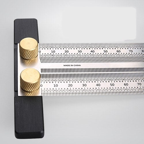 High-precision Scale Ruler T-type Hole Ruler Stainless Woodworking Scribing Mark Line Gauge Carpenter Measuring Tool