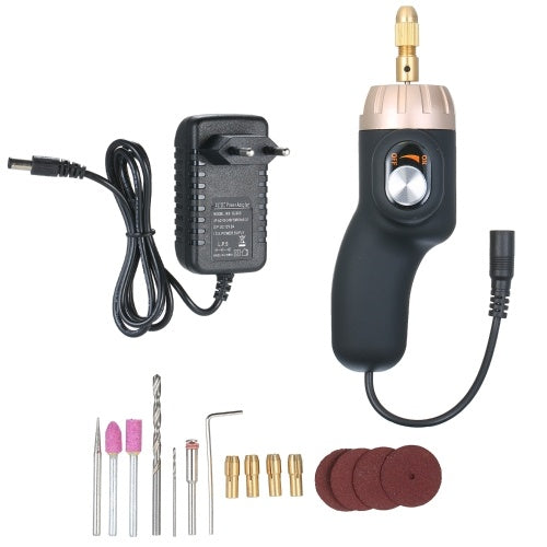 Electric Rotary Engraving Tool 24W Adjustable Speed Polisher with 10pcs Rotary Accessory Kit Grinding Cleaning Tool Kit