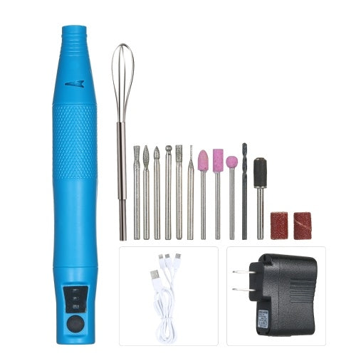 Portable Multifunctional Electric Grinder Rechargeable Hand-held Electric Egg Beater Egg Blender HM-318 Turquoise