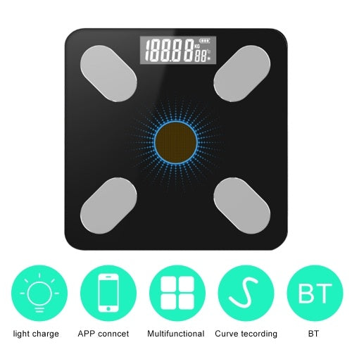 APP BT Body Intelligent Fat Scales Solar-Power Weight Scale High Precision Gift for Family Body Health Care