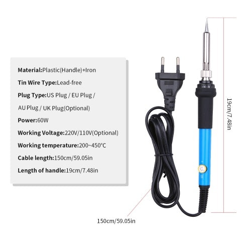 389pcs Soldering Irons Kit with Digital Multimeter 60W Adjustable Temperature Welding Tool 332Pcs Heat Shrink Tubing 32 in 1 Screwdrivers Solder Sucker Wire Cutter