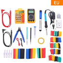 389pcs Soldering Irons Kit with Digital Multimeter 60W Adjustable Temperature Welding Tool 332Pcs Heat Shrink Tubing 32 in 1 Screwdrivers Solder Sucker Wire Cutter