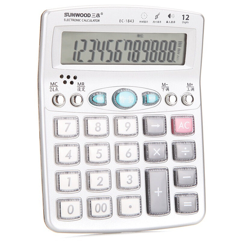 EC-1843 Premium Voice Calculator - White