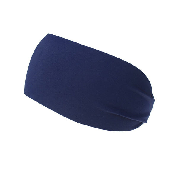 Elastic Sports Yoga Sweatband - Navy Blue