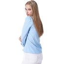 Elegant Office Long Sleeve Slim Blouse - Sky Blue