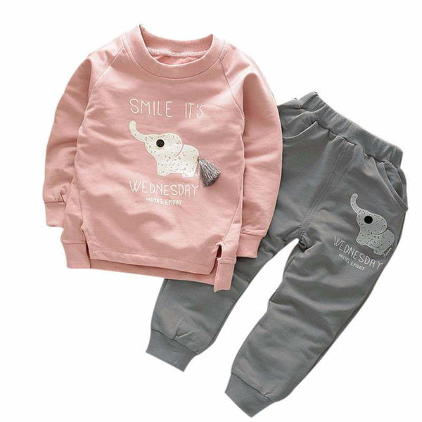 Elephant Winter Children Clothes - Pink