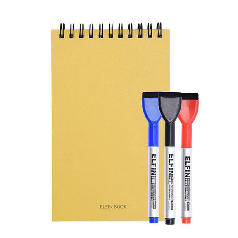 Elfinbook Premium Reusable Memo Notebook - Yellow