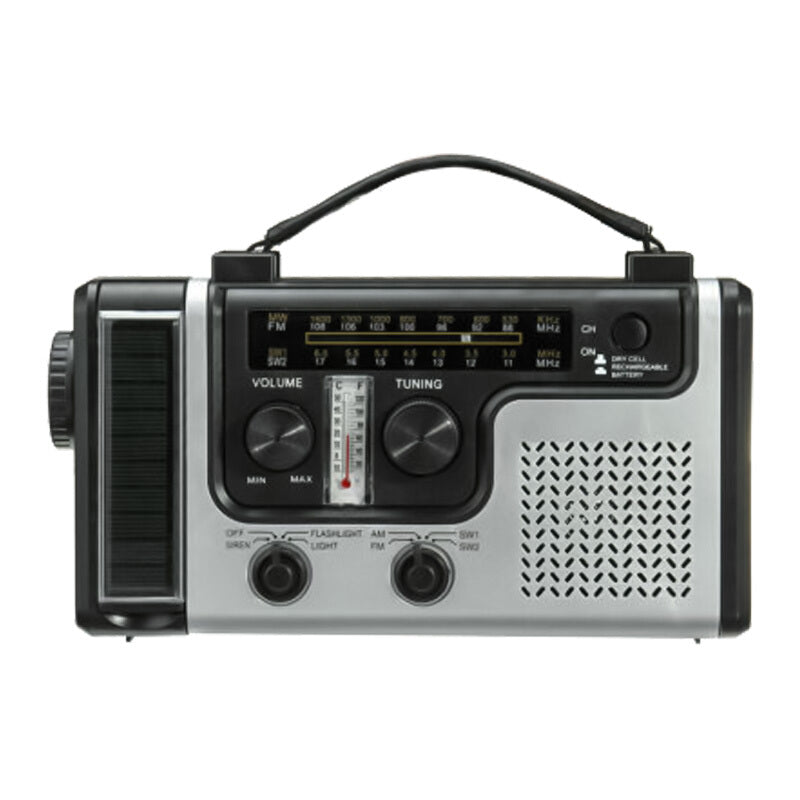 Emergency Portable Solar Radio - Black Silver