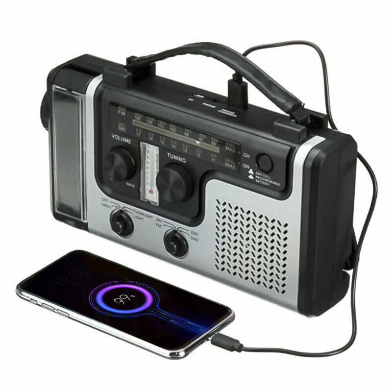 Emergency Portable Solar Radio - Black Silver