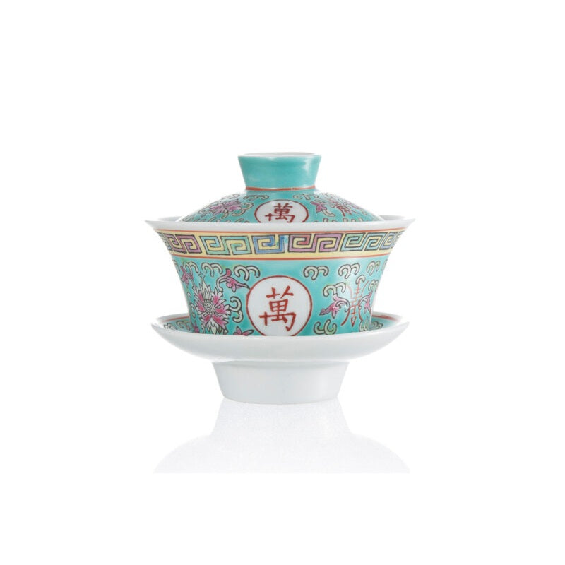 Eternal Life Traditional Porcelain Gaiwan 150ml - Green