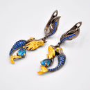 European Premium Unique Mermaid Earrings - Blue