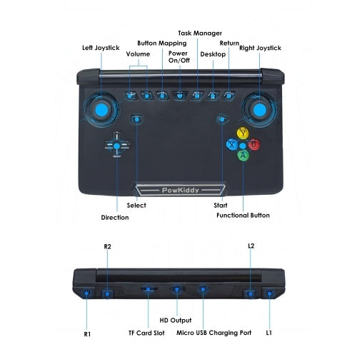 وحدة ألعاب محمولة باليد PowKiddy X18