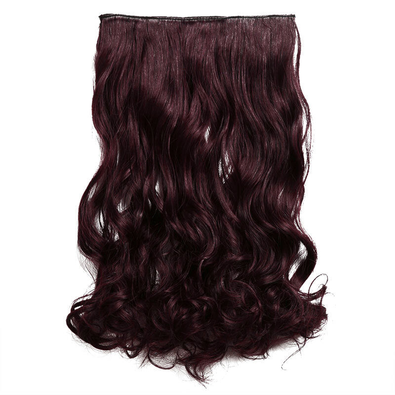 Fashion Curly Layered Hair Extensions - Wine Red