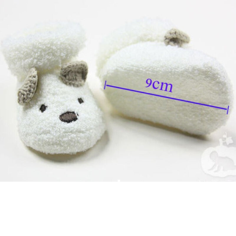 Fashion Cute Bear Socks Shoes - White