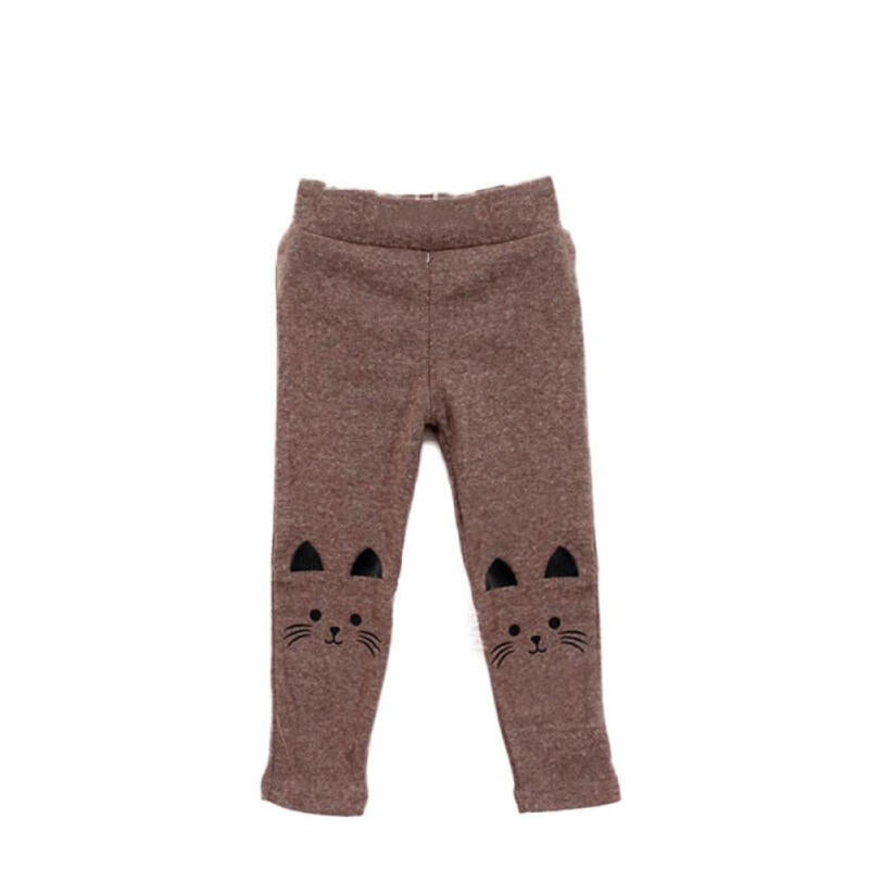 Fashion Cute Cat Leggings - Brown