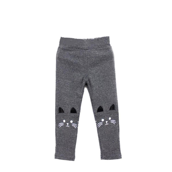 Fashion Cute Cat Leggings - Dark Gray