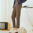 Fashion Female Pipe Trunks Loose Trousers - Coffee