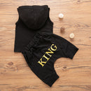 Hooded Vest Top & Short - Black