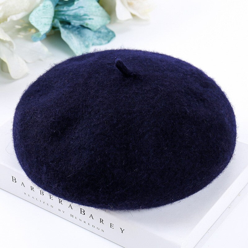 Fashion Korean Style Pumpkin Bud Cap - Navy Blue